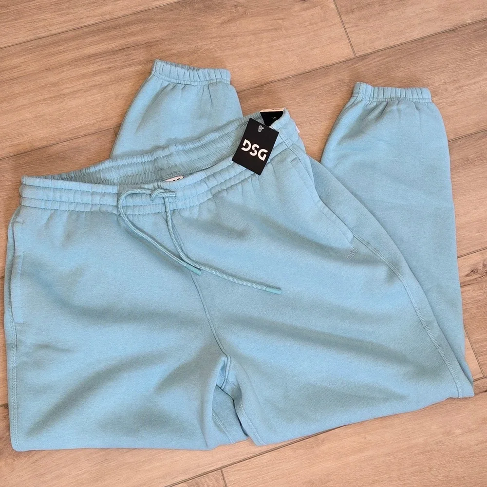 DSG Mens Classic Fleece Cinch Jogger Pants Blue XL NWT
